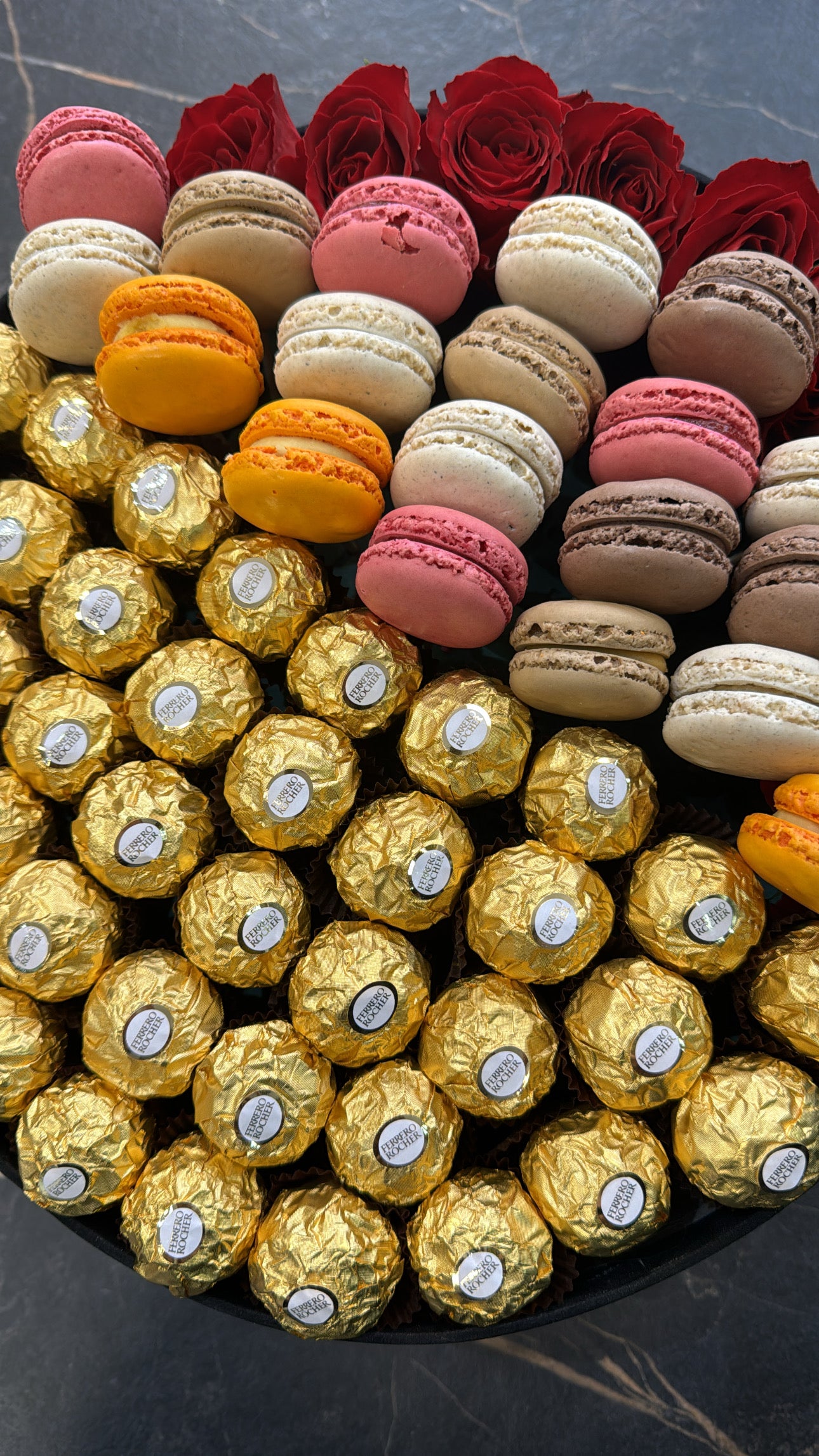 Roses, Rocher & Macaroons - Classic Round Hat Box