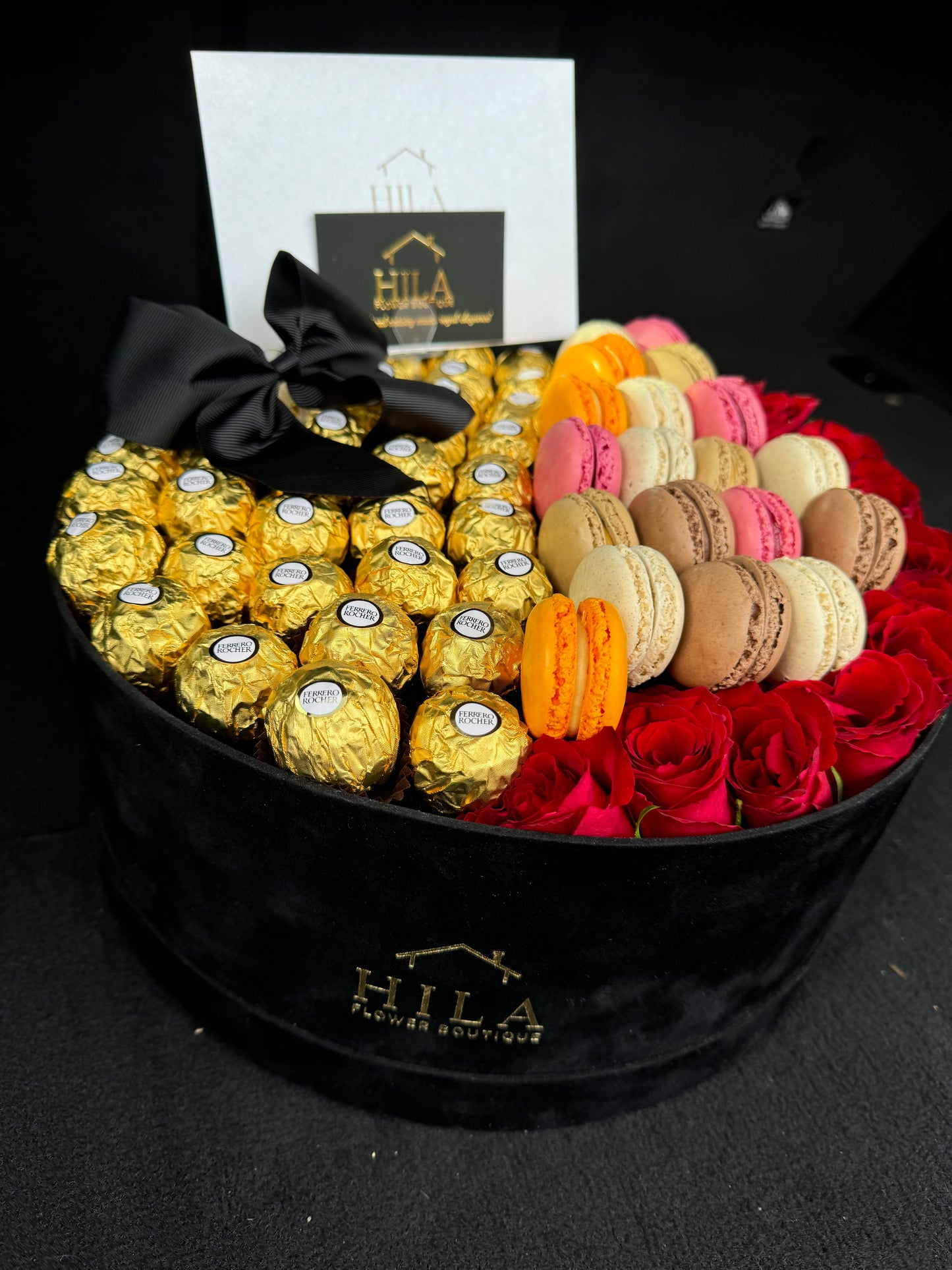 Roses, Rocher & Macaroons - Classic Round Hat Box