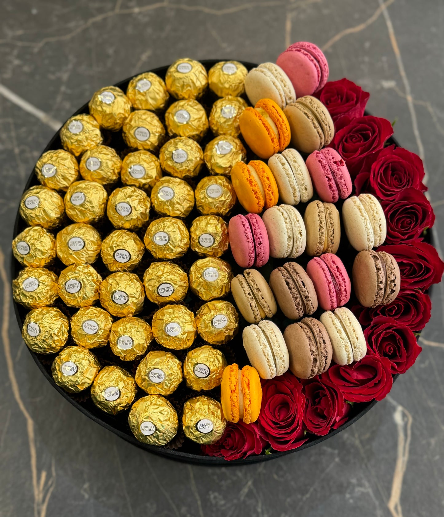 Roses, Rocher & Macaroons - Classic Round Hat Box