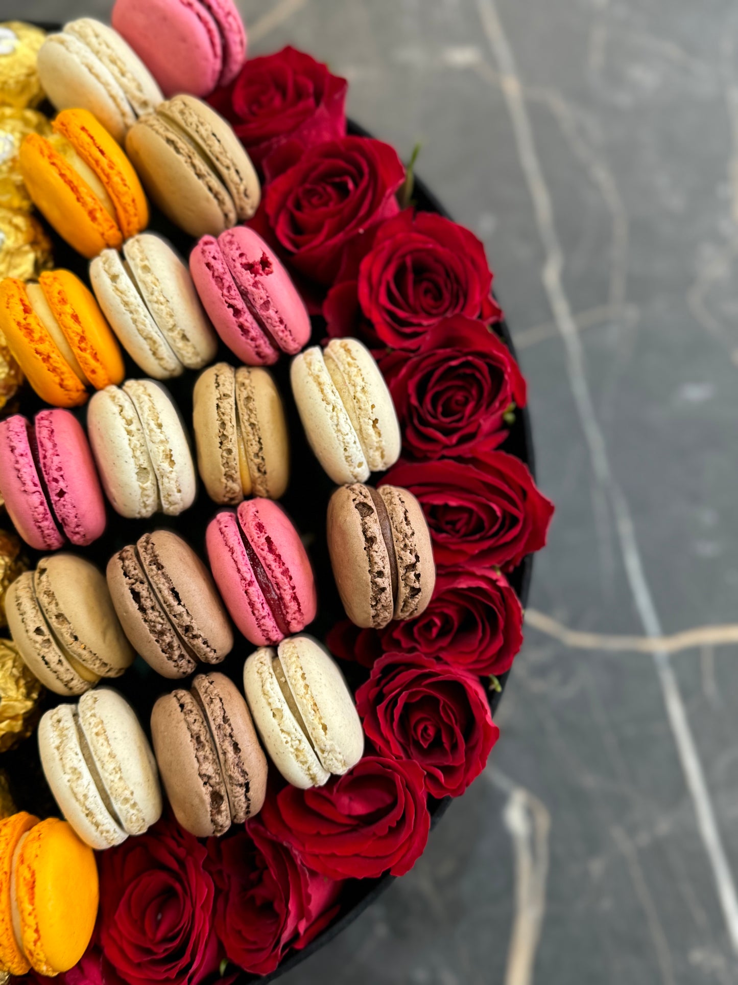 Roses, Rocher & Macaroons - Classic Round Hat Box